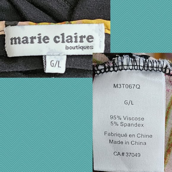 Marie Claire Abstract Floral Printed Round Neck Tunic - Picture 4 of 4